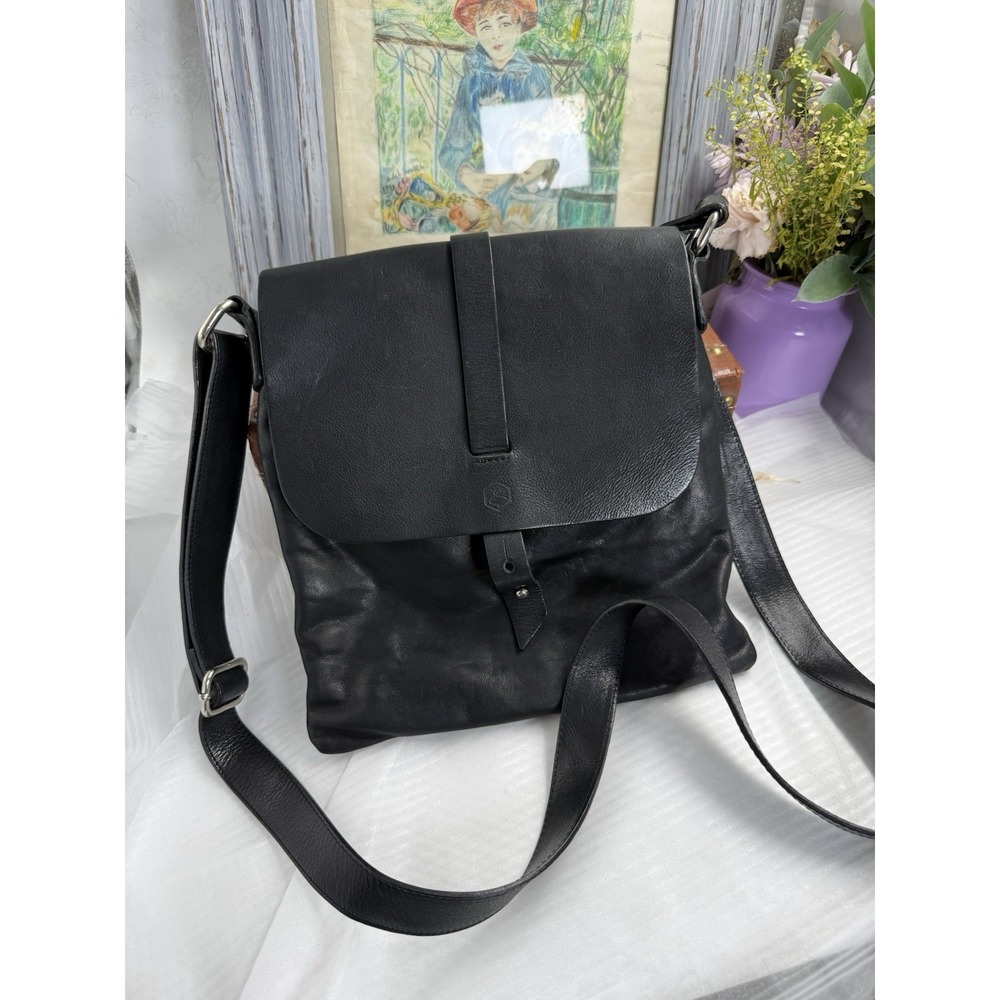 Valentina In Pell Crossbody Shoulder Bag Pebbled Leather Italian Italy Black